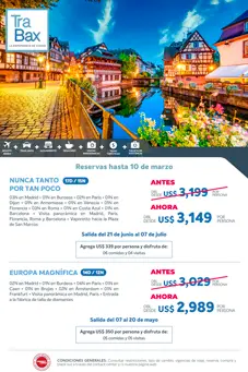 Oferta de viaje europa trabax precios