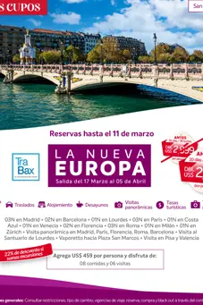 Oferta de viaje europa trabax precios