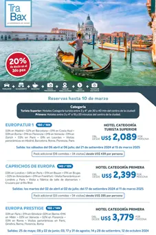 Oferta de viaje europa trabax precios